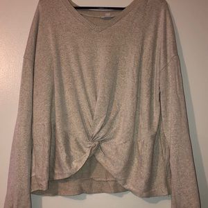 nude long sleeve knot shirt